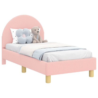 Struttura letto per bambini con testata Rosa 70 x 140 cm Bouclé | homemem39