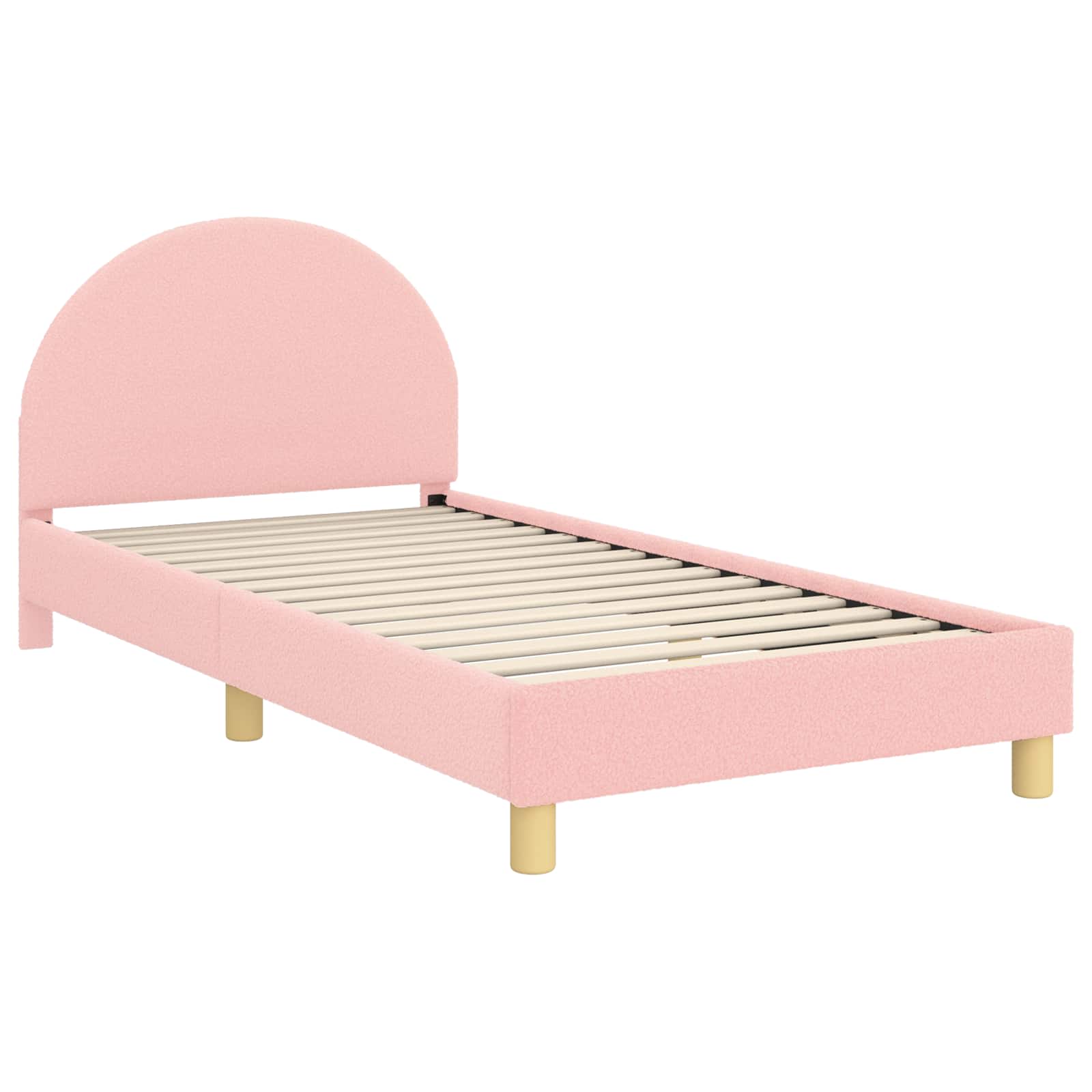 Struttura letto bambini con testata Rosa 80 x 200 cm Bouclé | homemem39