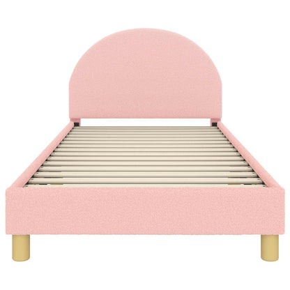 Struttura letto bambini con testata Rosa 80 x 200 cm Bouclé | homemem39