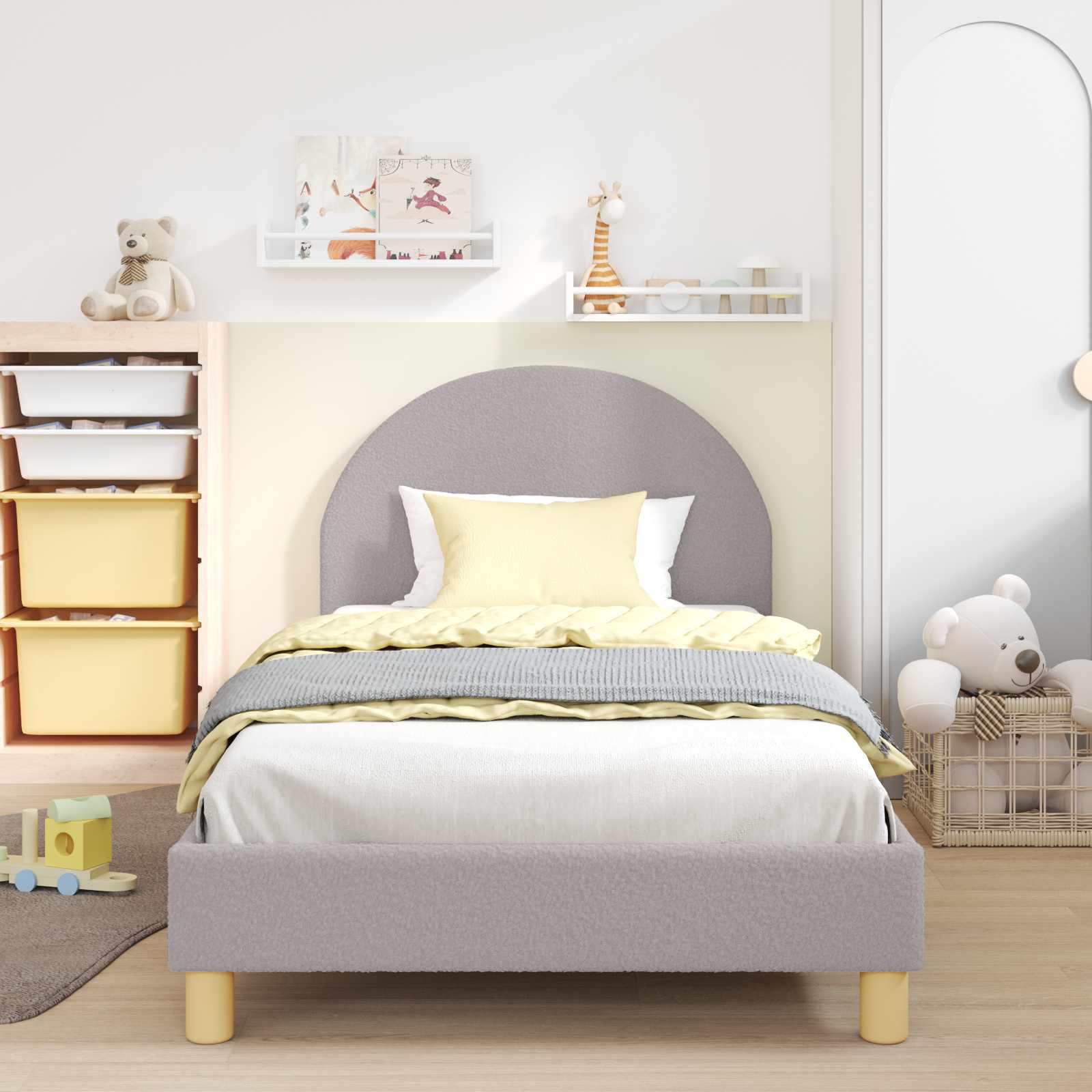 Struttura letto bambini con testata Grigio Chiaro 80x200 cm | homemem39