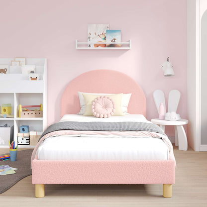 Struttura letto bambini con testata Rosa 90 x 200 cm Bouclé | homemem39