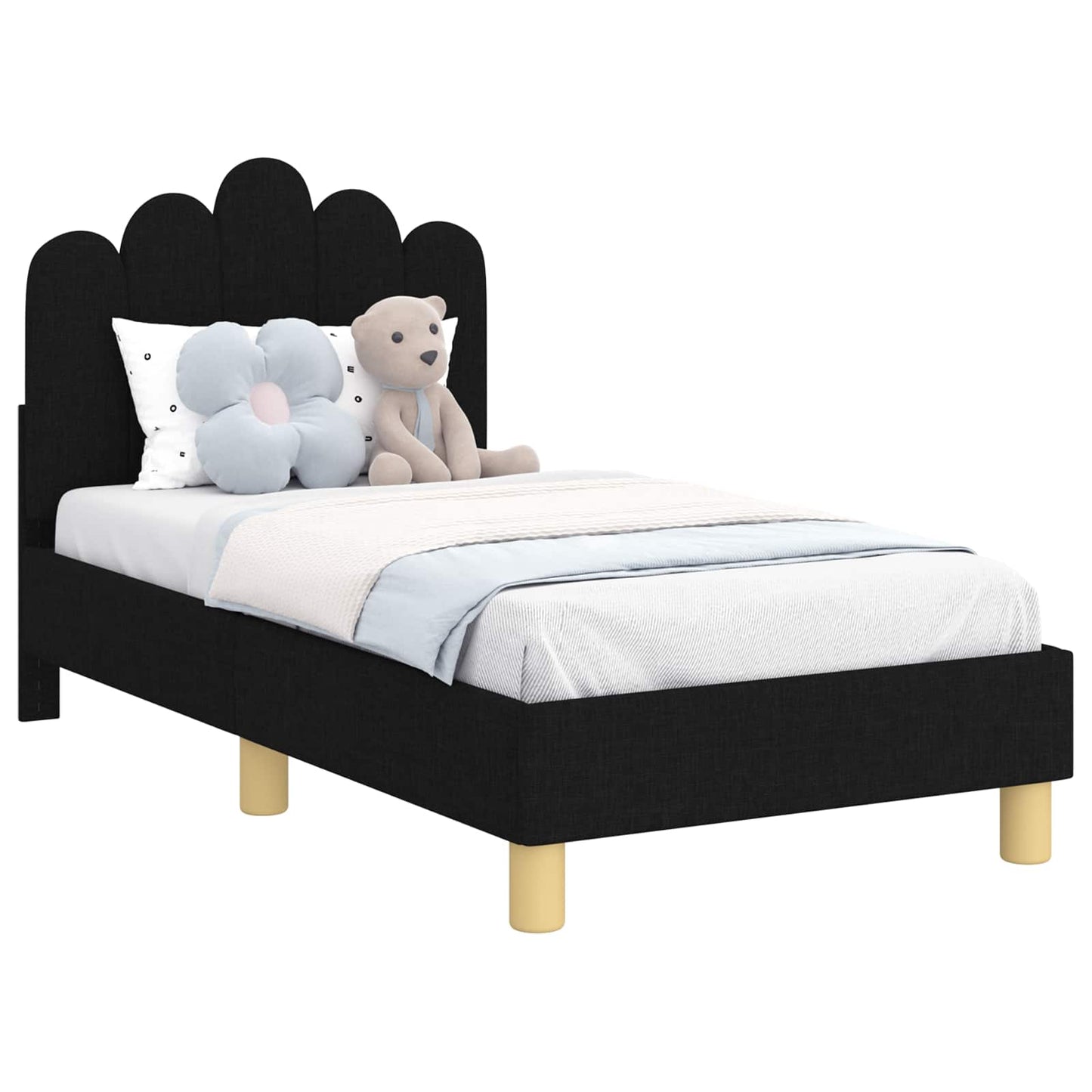 Struttura letto per bambini con testata Nero 70 x 140 cm | homemem39