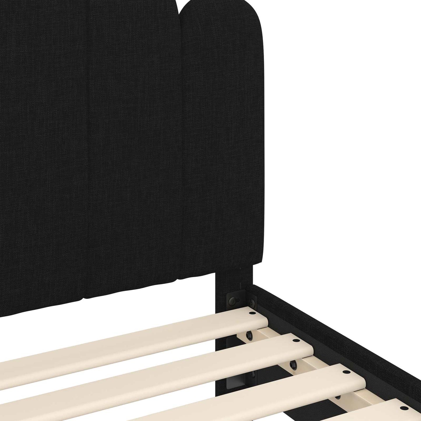Struttura letto bambini con testata Nero 80 x 160 cm Tessuto | homemem39