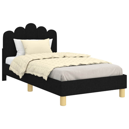 Struttura letto bambini con testata Nero 80 x 160 cm Tessuto | homemem39