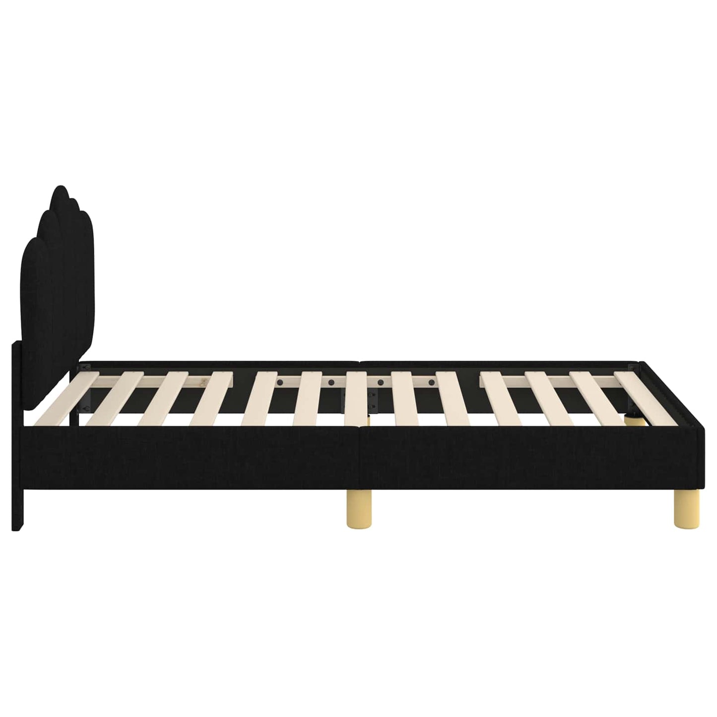 Struttura letto bambini con testata Nero 80 x 160 cm Tessuto | homemem39