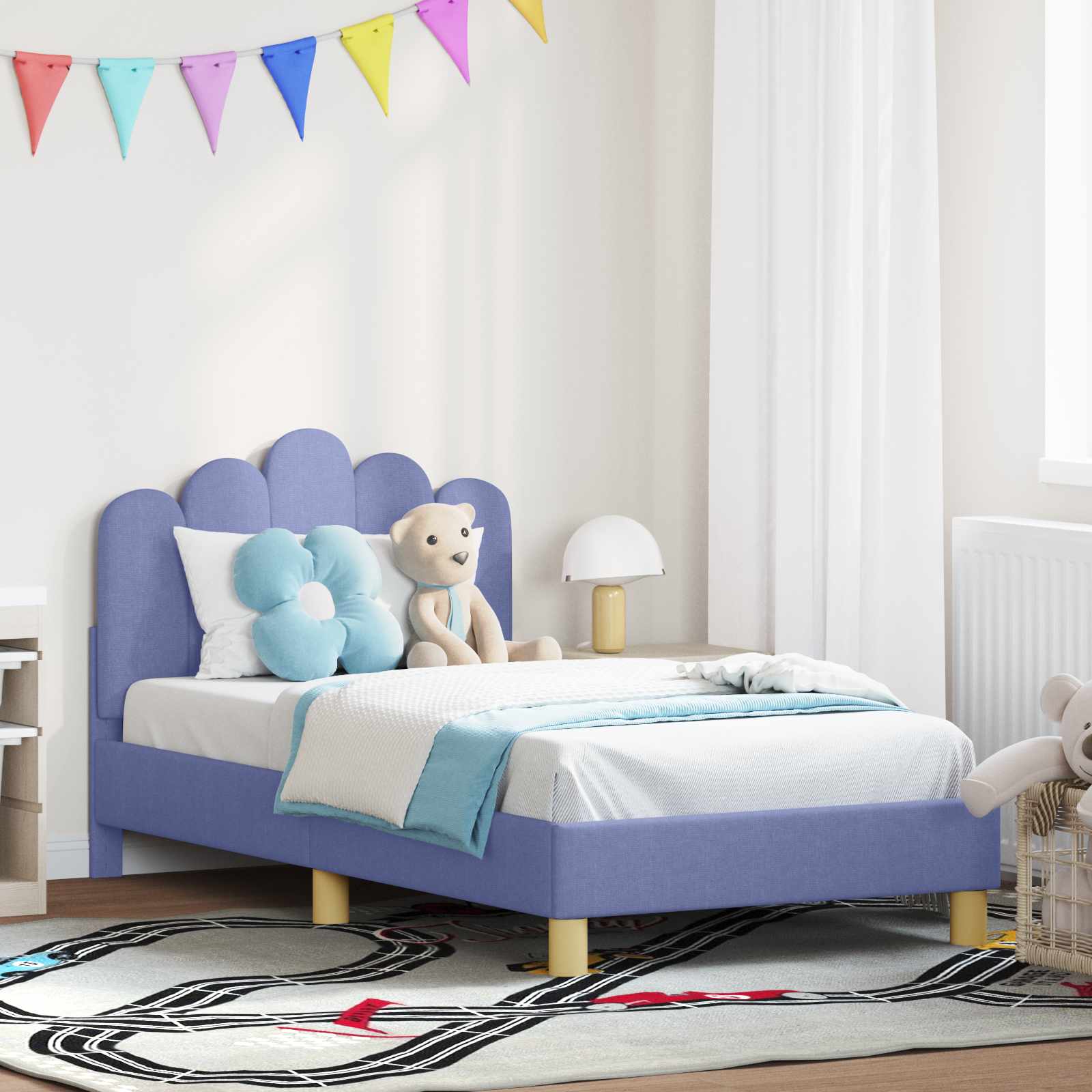 Struttura letto bambini con testata Blu jeans 80 x 160 cm | homemem39