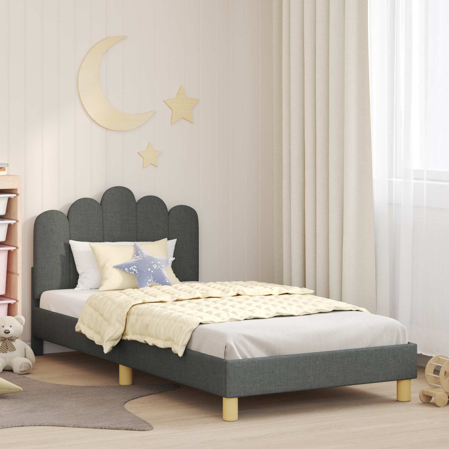 Struttura letto bambini con testata Grigio Scuro 80 x 200 cm | homemem39