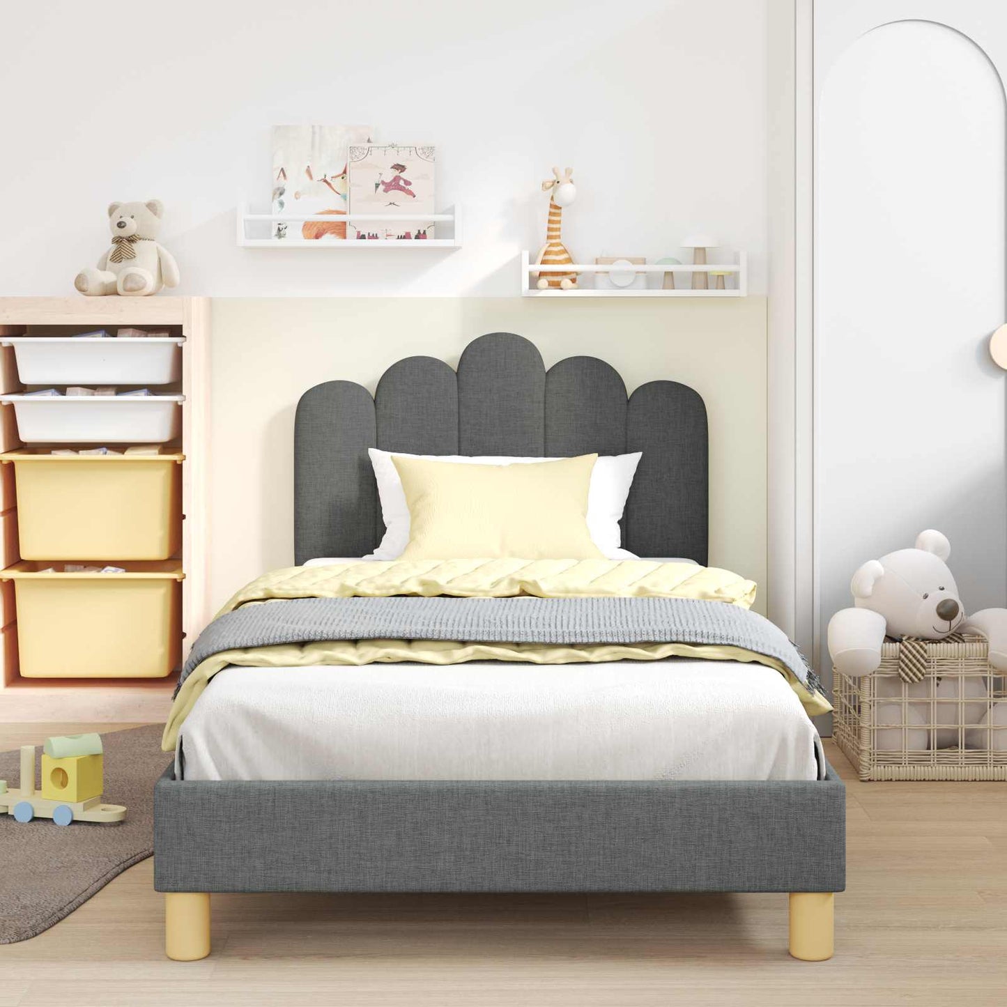 Struttura letto bambini con testata Grigio Scuro 80 x 200 cm | homemem39