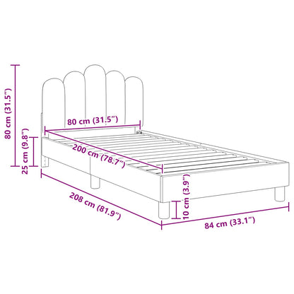 Struttura letto bambini con testata Grigio Scuro 80 x 200 cm | homemem39