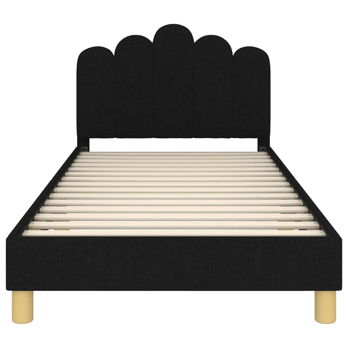 Struttura letto bambini con testata Nero 80 x 200 cm Tessuto | homemem39