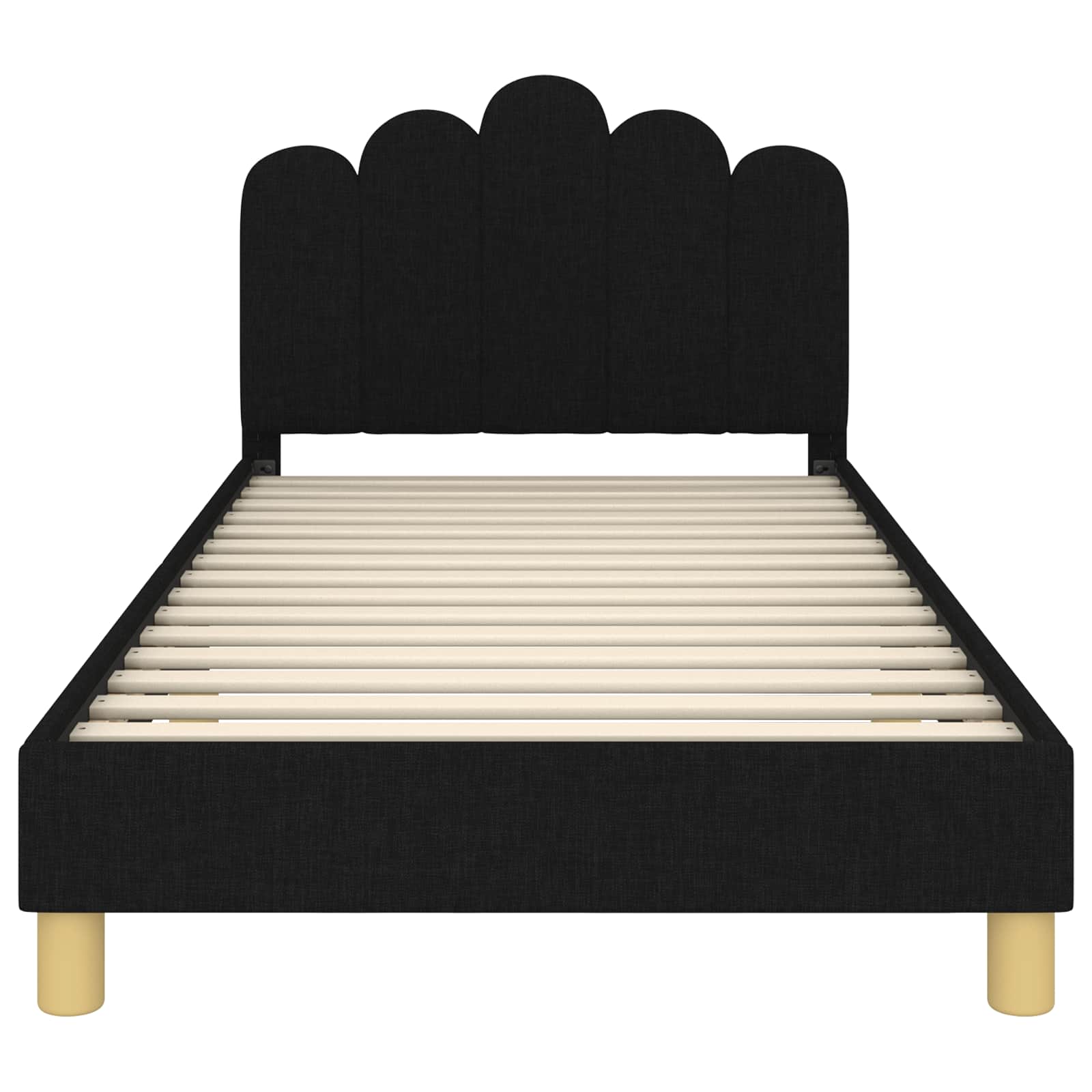 Struttura letto bambini con testata Nero 80 x 200 cm Tessuto | homemem39