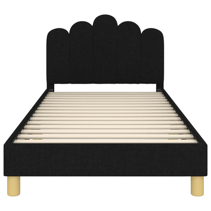 Struttura letto bambini con testata Nero 80 x 200 cm Tessuto | homemem39