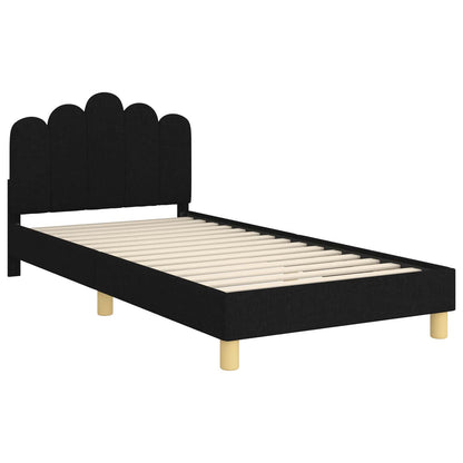Struttura letto bambini con testata Nero 90 x 190 cm Tessuto | homemem39