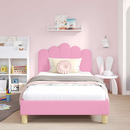 Struttura letto bambini con testata Rosa 90 x 190 cm Tessuto | homemem39