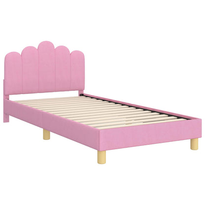 Struttura letto bambini con testata Rosa 90 x 190 cm Tessuto | homemem39
