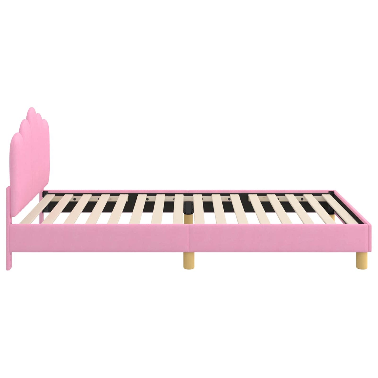 Struttura letto bambini con testata Rosa 90 x 190 cm Tessuto | homemem39