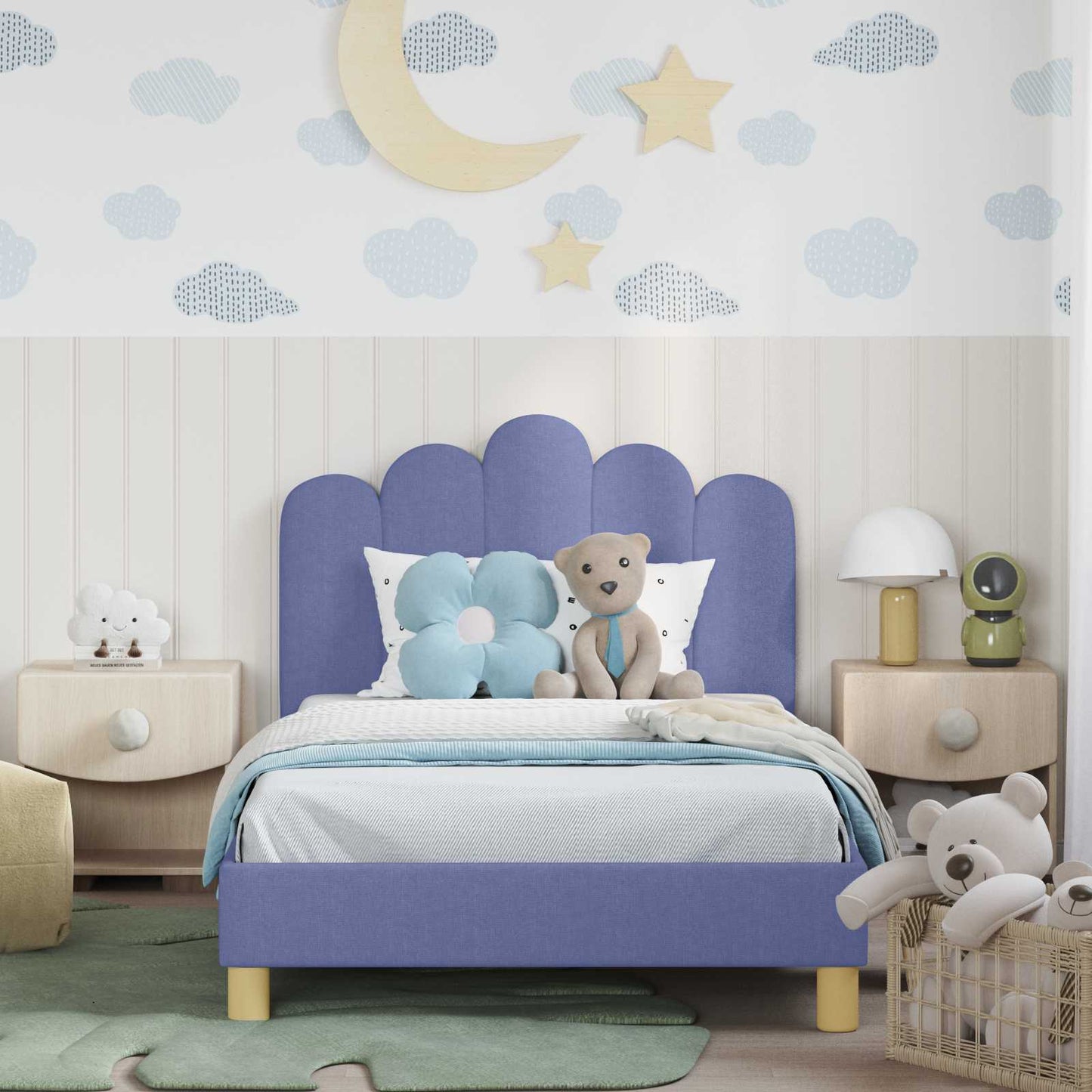 Struttura letto bambini con testata Blu jeans 90 x 190 cm | homemem39