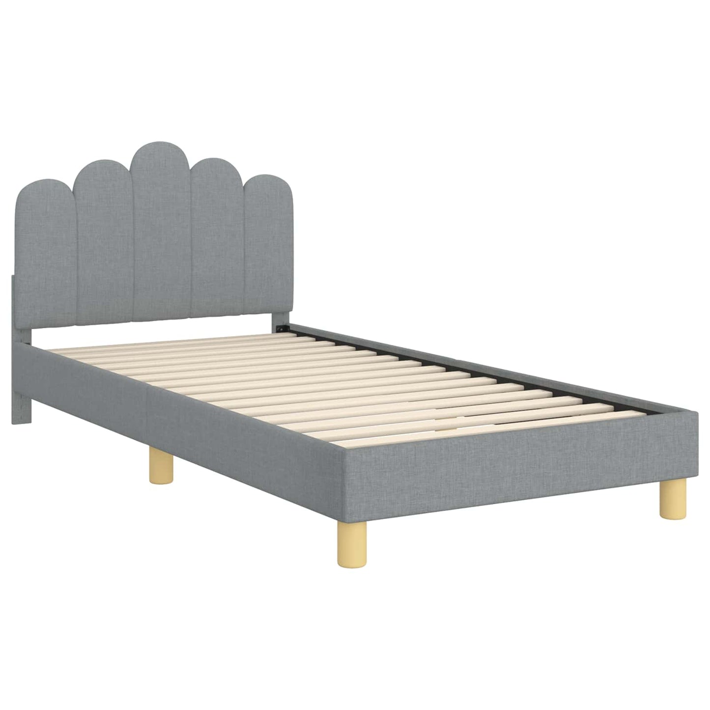 Struttura letto bambini con testata Grigio Chiaro 90 x 200 cm | homemem39