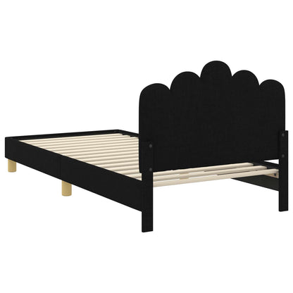 Struttura letto bambini con testata Nero 90 x 200 cm Tessuto | homemem39