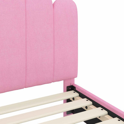 Struttura letto bambini con testata Rosa 90 x 200 cm Tessuto | homemem39