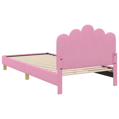 Struttura letto bambini con testata Rosa 90 x 200 cm Tessuto | homemem39