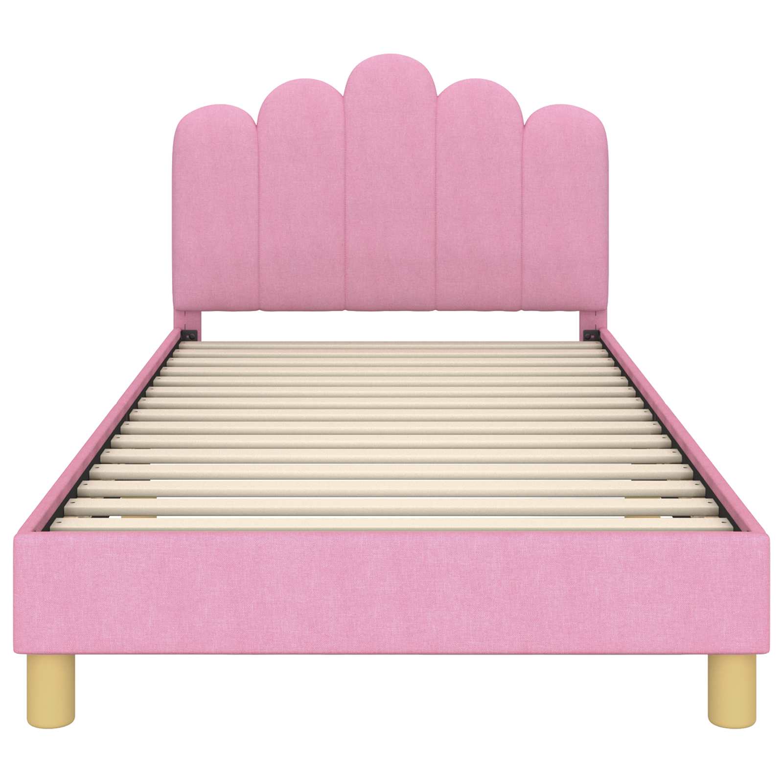 Struttura letto bambini con testata Rosa 90 x 200 cm Tessuto | homemem39