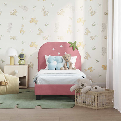 Struttura letto per bambini con testata Rosa 70 x 140 cm | homemem39