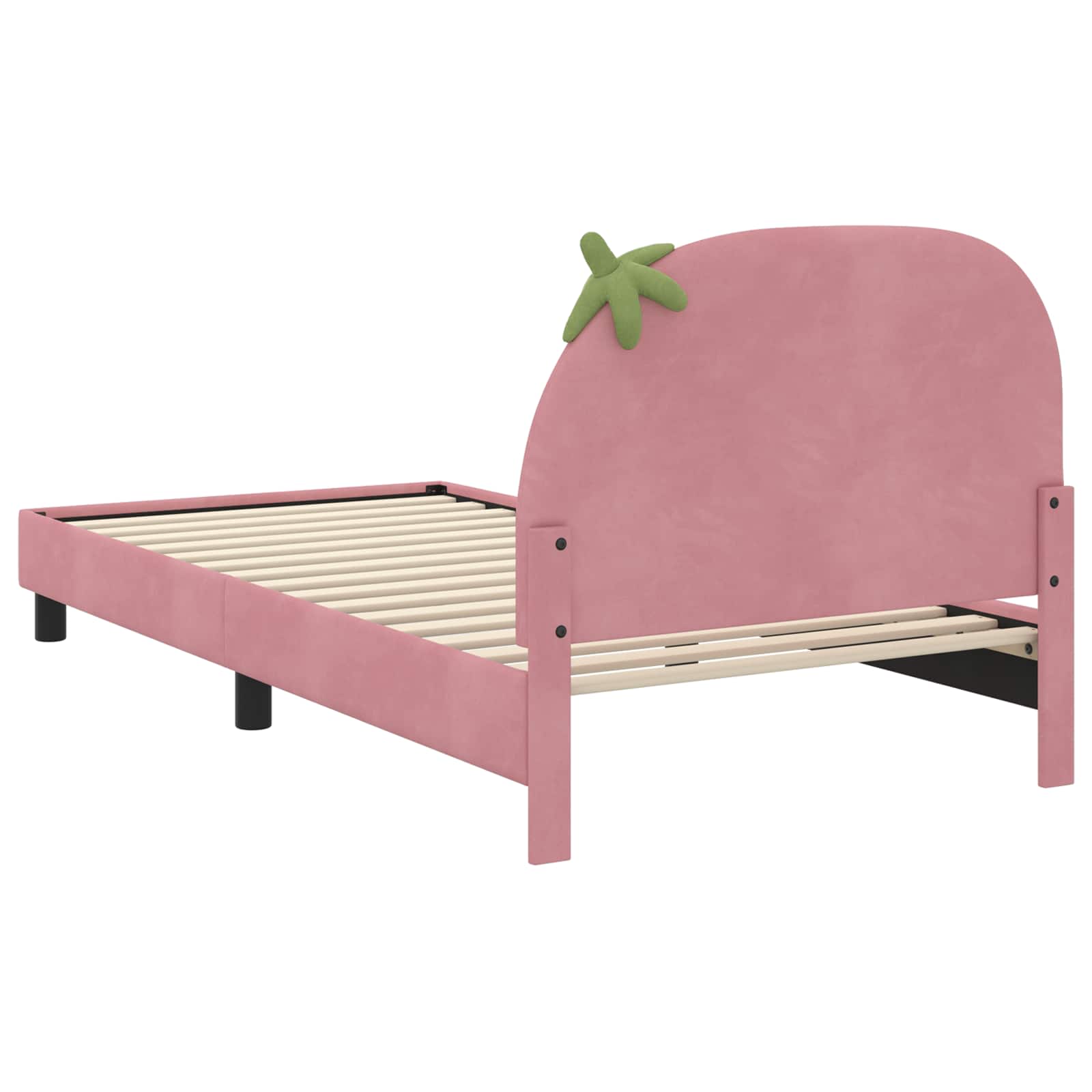 Struttura letto bambini con testata Rosa 80 x 200 cm Velluto | homemem39