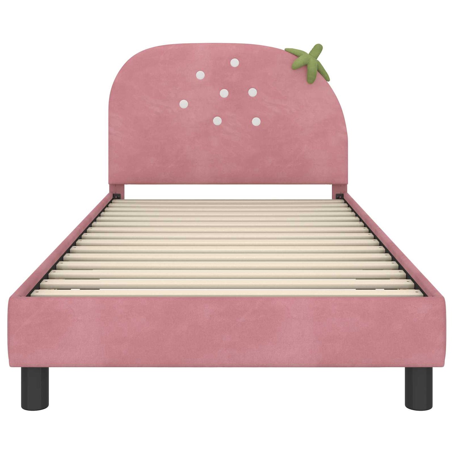 Struttura letto bambini con testata Rosa 80 x 200 cm Velluto