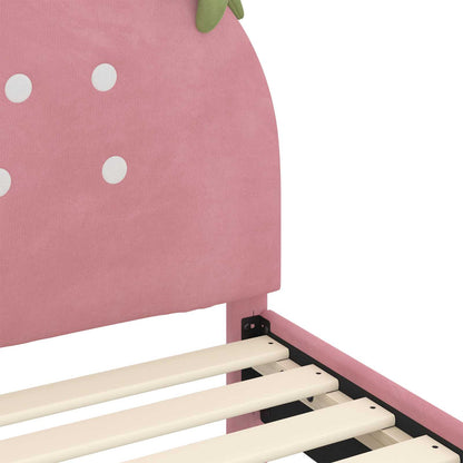 Struttura letto bambini con testata Rosa 90 x 190 cm Velluto | homemem39