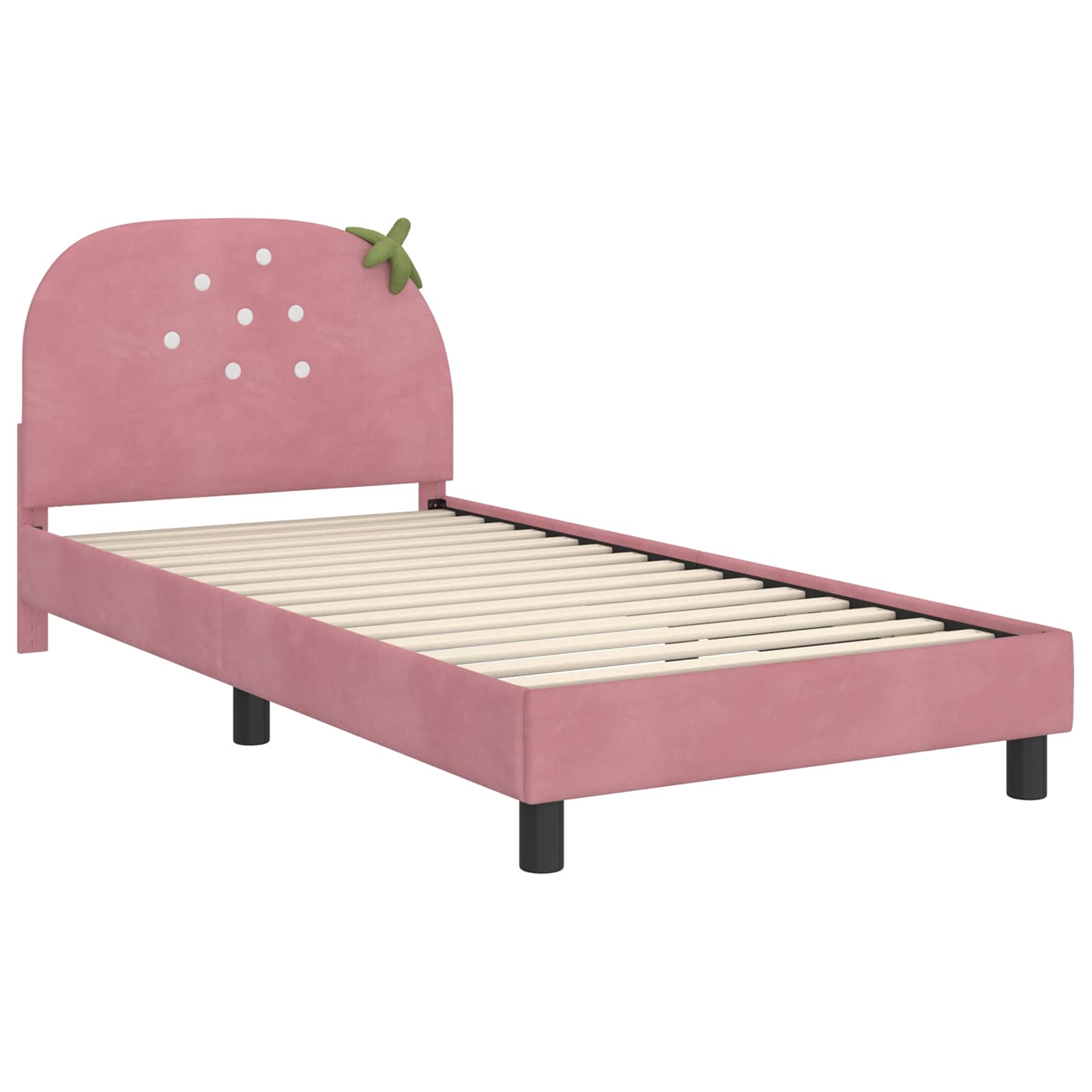 Struttura letto bambini con testata Rosa 90 x 200 cm Velluto | homemem39