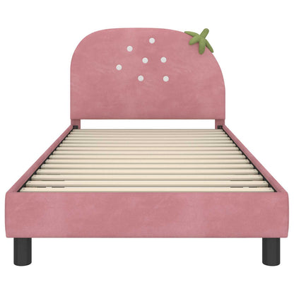 Struttura letto bambini con testata Rosa 90 x 200 cm Velluto | homemem39