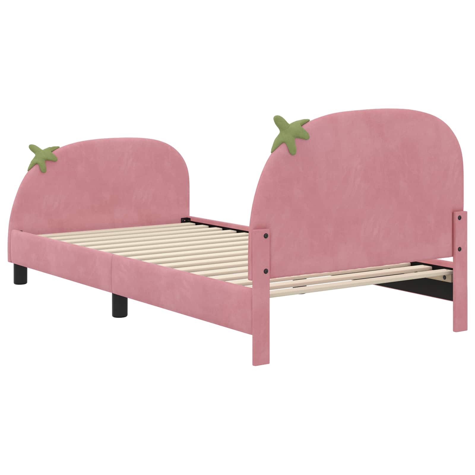 Struttura letto bambini con testata Rosa 80 x 200 cm Velluto | homemem39