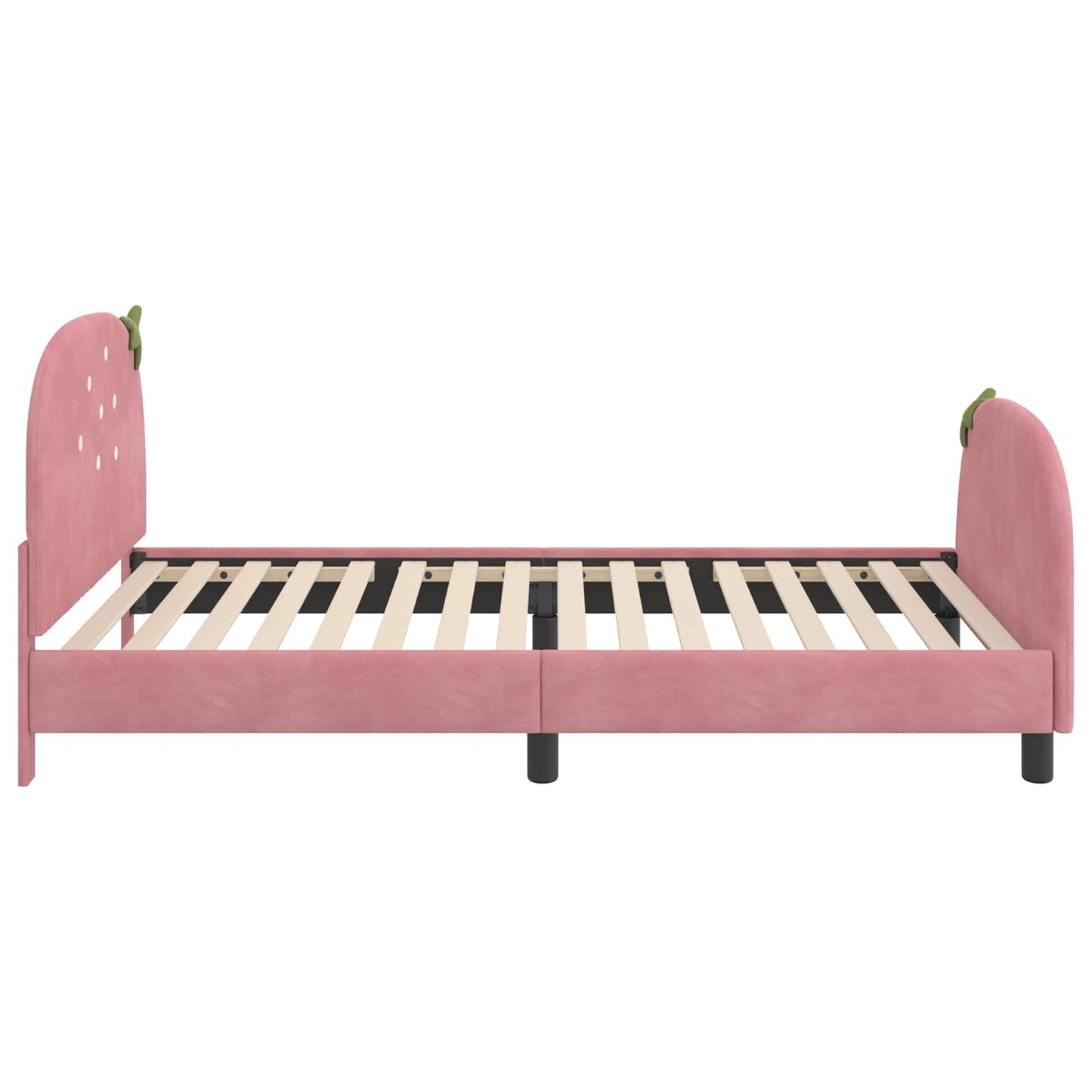 Struttura letto bambini con testata Rosa 90 x 190 cm Velluto | homemem39
