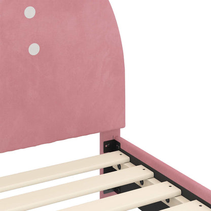 Struttura letto bambini con testata Rosa 90 x 200 cm Velluto | homemem39