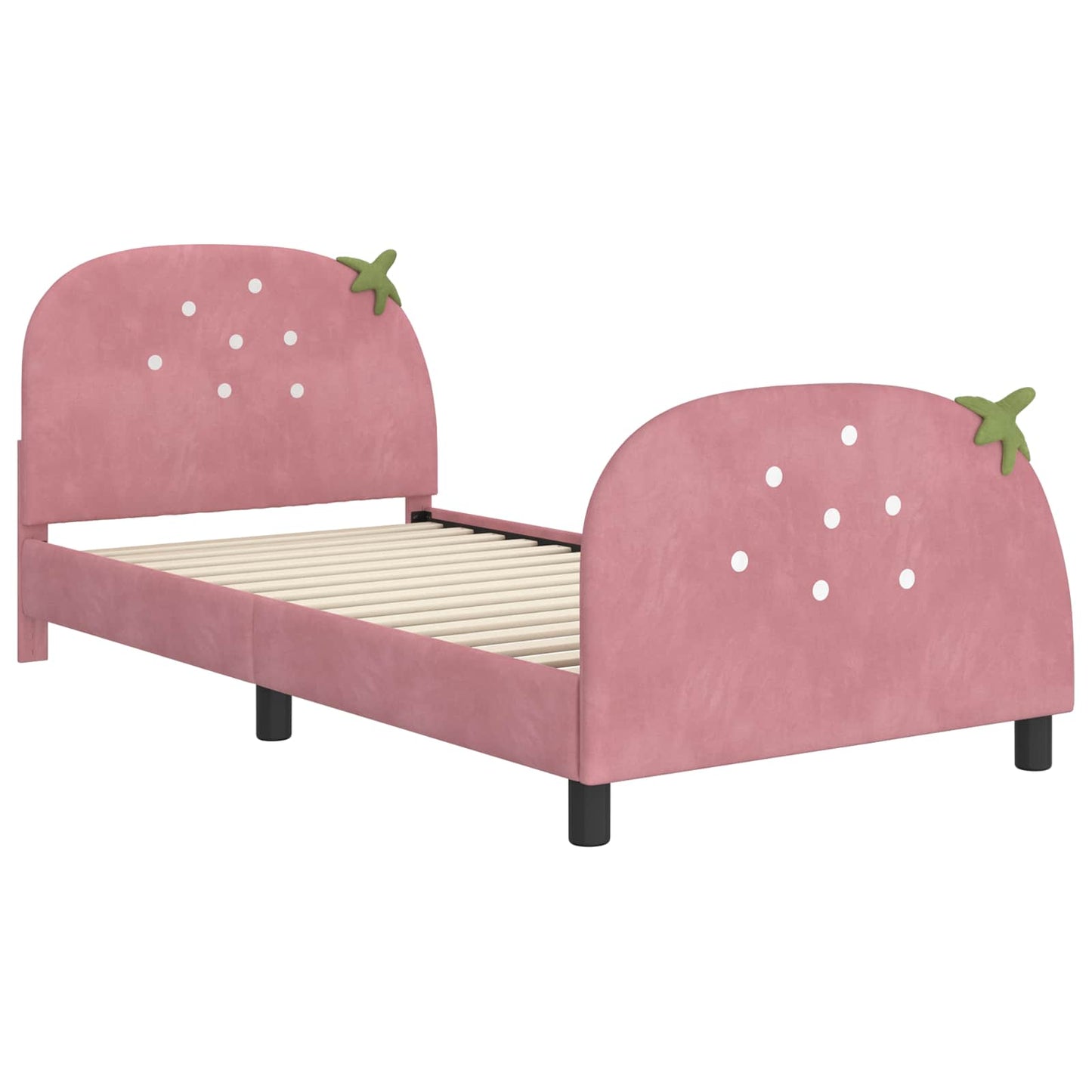 Struttura letto bambini con testata Rosa 90 x 200 cm Velluto | homemem39