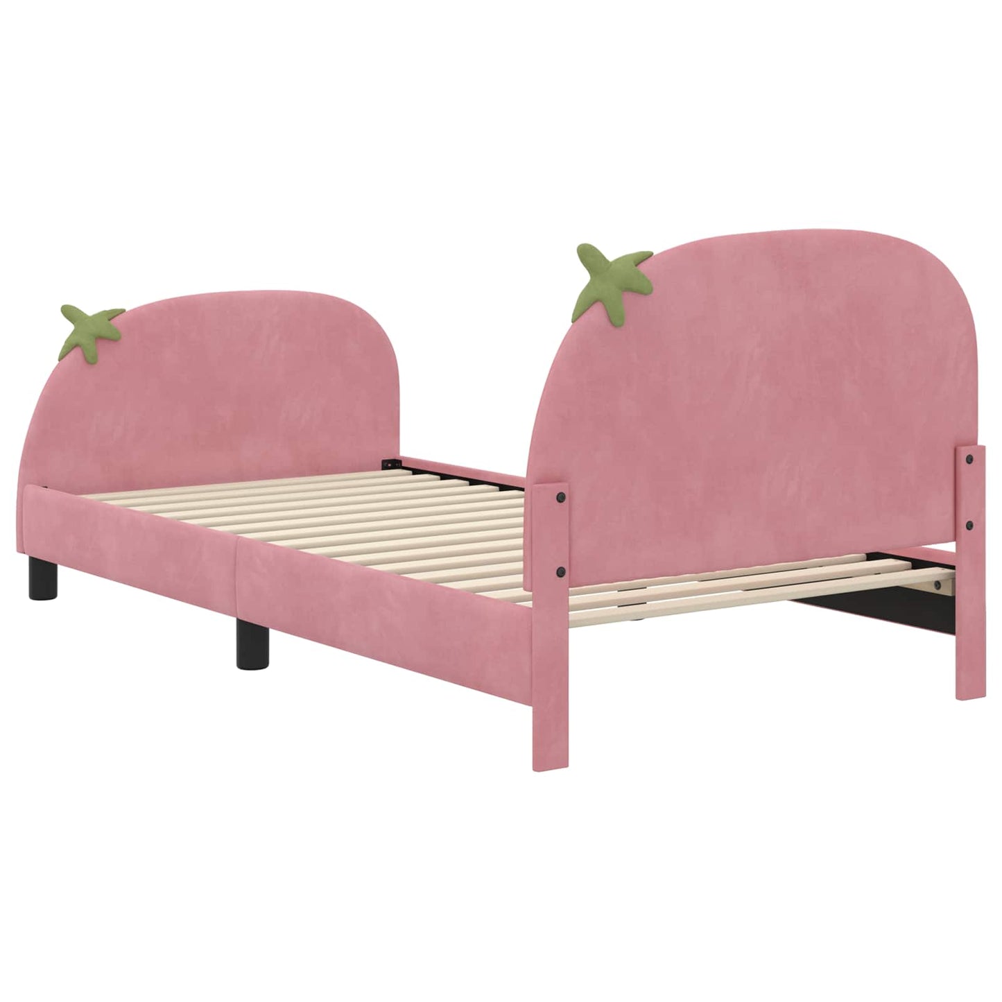 Struttura letto bambini con testata Rosa 90 x 200 cm Velluto | homemem39
