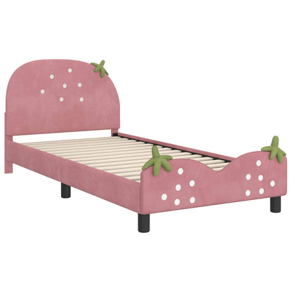 Struttura letto bambini con testata Rosa 80 x 200 cm Velluto | homemem39