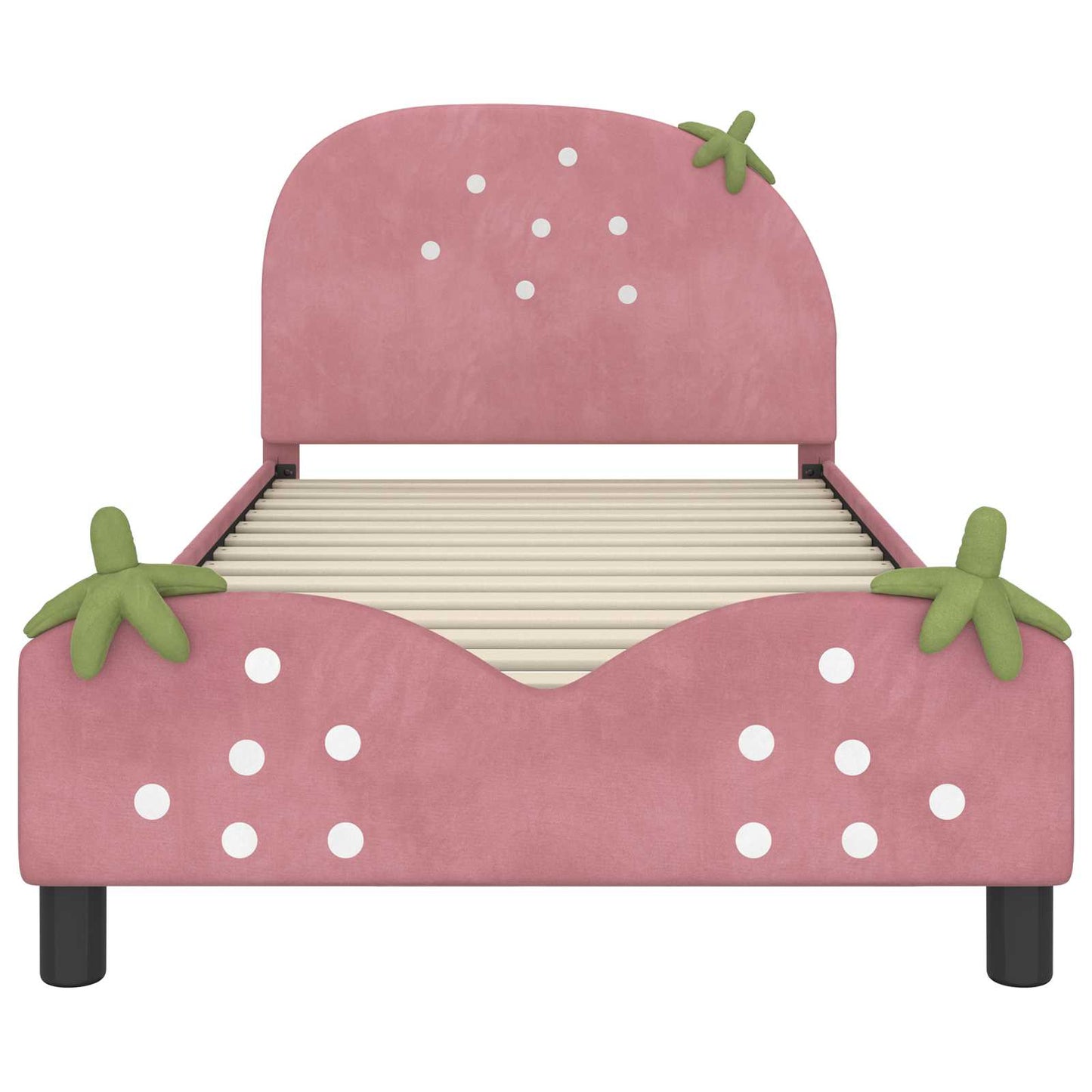 Struttura letto bambini con testata Rosa 80 x 200 cm Velluto | homemem39