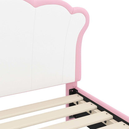 Struttura letto bambini con testata Rosa 80 x 200 cm PU | homemem39