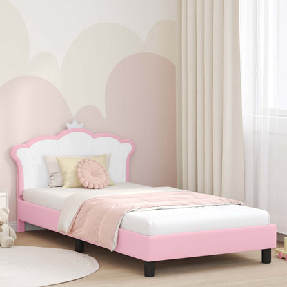 Struttura letto bambini con testata Rosa 80 x 200 cm PU | homemem39