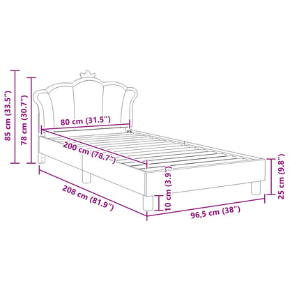 Struttura letto bambini con testata Rosa 80 x 200 cm PU | homemem39