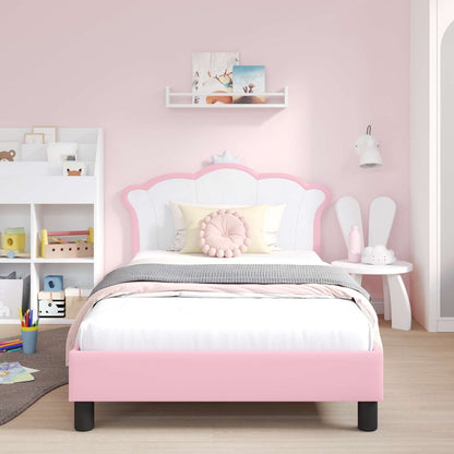 Struttura letto bambini con testata Rosa 90 x 190 cm PU | homemem39