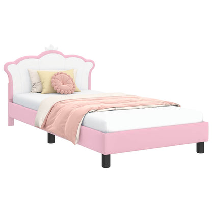 Struttura letto bambini con testata Rosa 90 x 190 cm PU | homemem39
