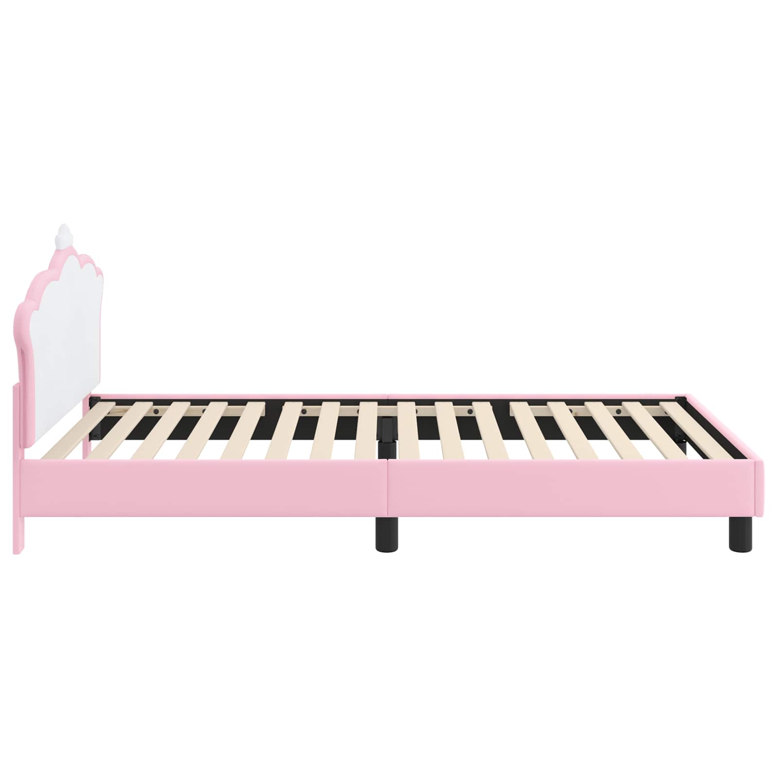 Struttura letto bambini con testata Rosa 90 x 190 cm PU | homemem39
