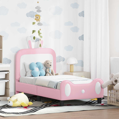 Struttura letto per bambini con testata Rosa 70 x 140 cm PU | homemem39