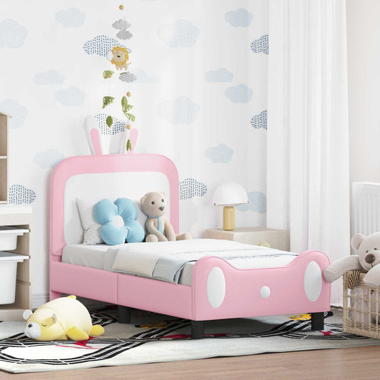 Struttura letto per bambini con testata Rosa 70 x 140 cm PU | homemem39