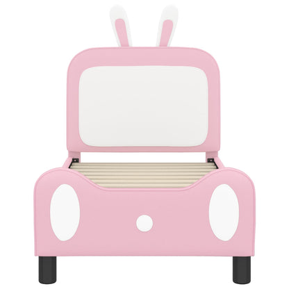 Struttura letto per bambini con testata Rosa 70 x 140 cm PU | homemem39
