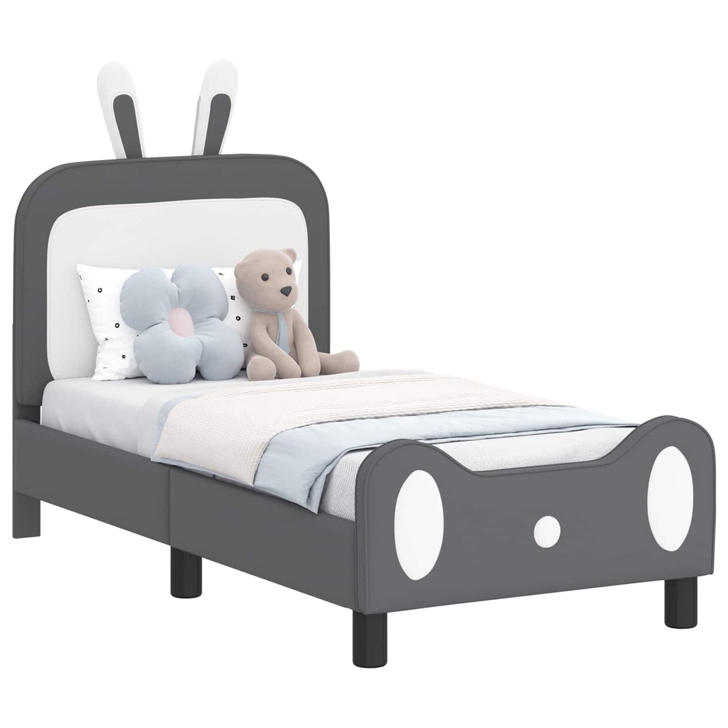 Struttura letto per bambini con testata Grigio Chiaro PU | homemem39