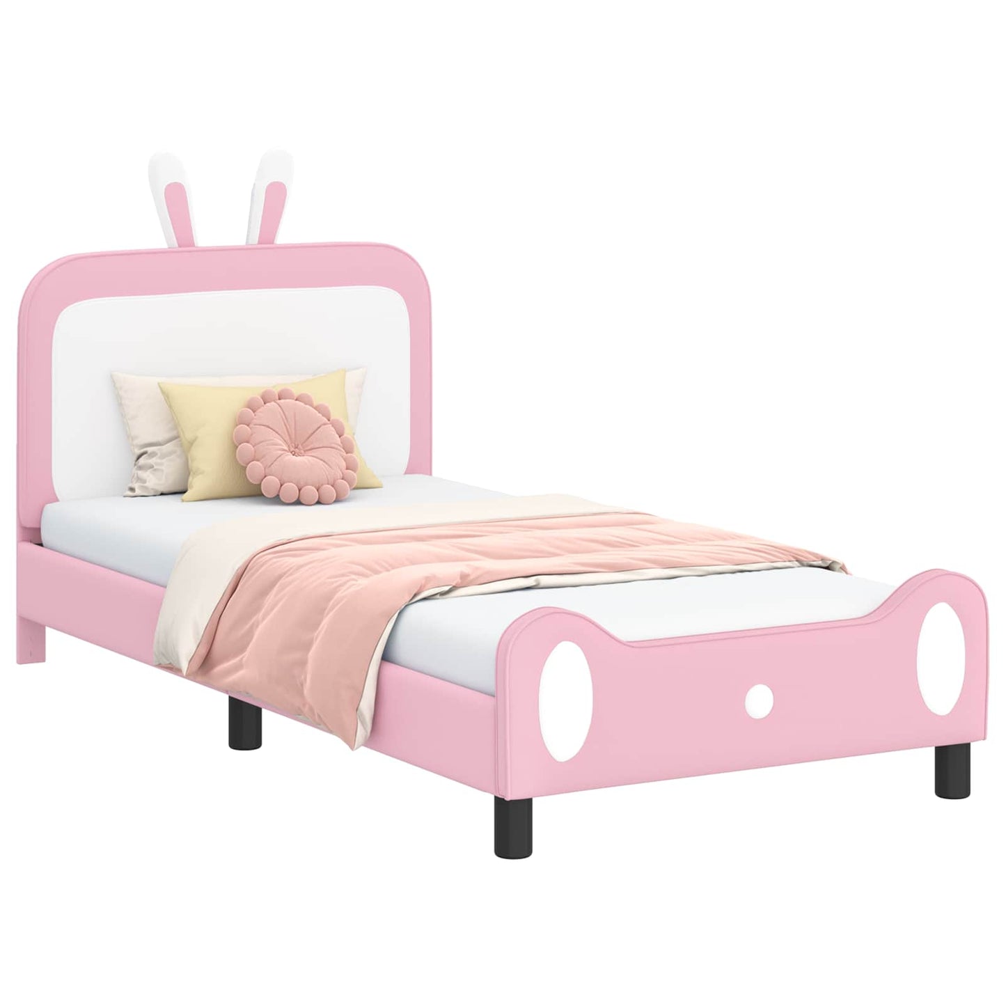 Struttura letto bambini con testata Rosa 80 x 200 cm PU | homemem39
